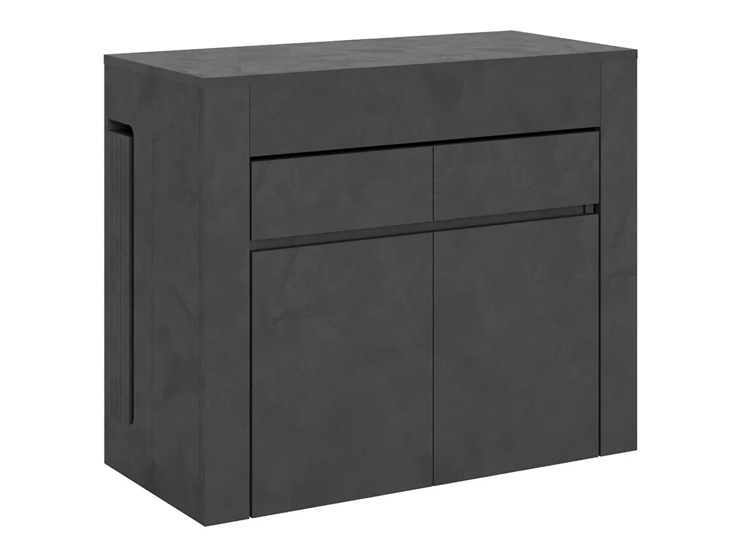 Sale ITAMOBY Mesa consola extensível 90x42/302 cm Evolve Antracite Espatulado extensões internas com banco inferior e superior Cinzento