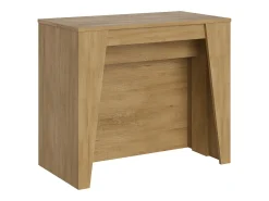 Consola*Ityhome Mesa consola extensível 90x48/296 cm Bakari carvalho natural Castanho