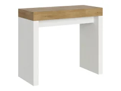 Consola|ITAMOBY Mesa consola extensível 90x40/300 cm Roxell Mix plano Carvalho Natural - estrutura Cinza Branca Natural claro / Branco