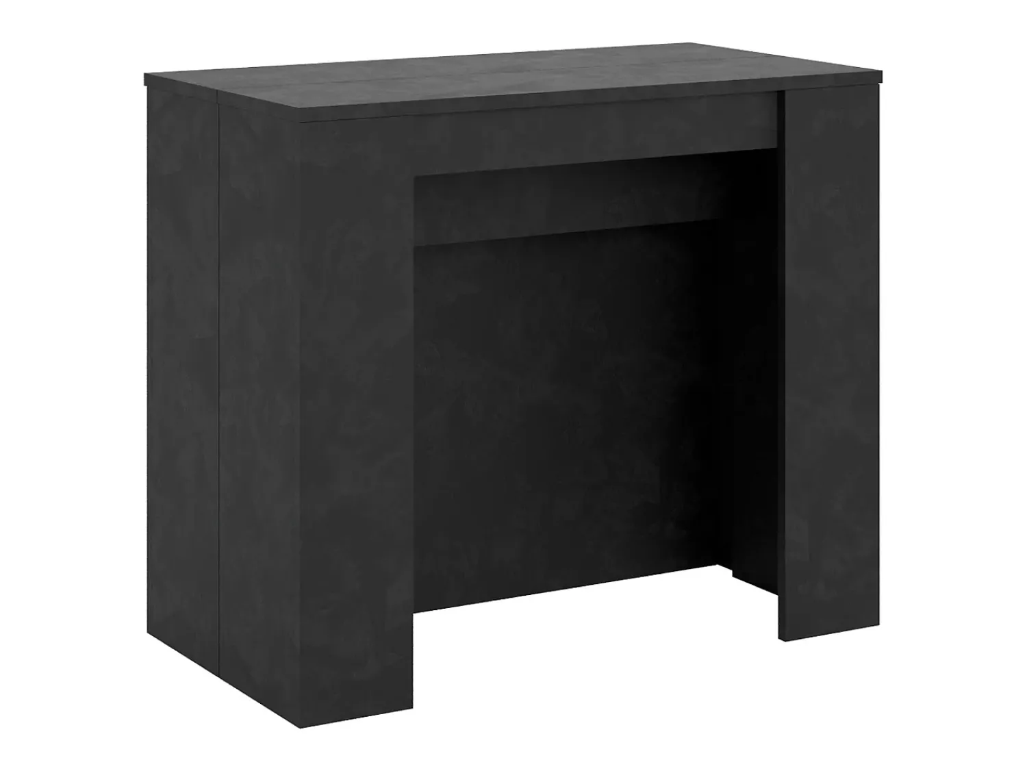 Outlet ITAMOBY Mesa consola extensível 90x48/296 cm Venus Antracite Espatulado extensões internas Cinzento