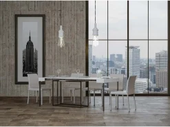 Consola|ITAMOBY Mesa consola extensível 90x40/300 cm Nordica Cinza Branca quadro Antracite Branco