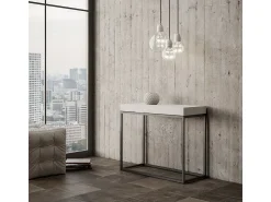 Consola|ITAMOBY Mesa consola extensível 90x40/300 cm Nordica Cinza Branca quadro Antracite Branco