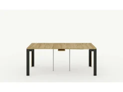 Consola*ITAMOBY Mesa consola extensível 90x40/300 cm Linea Evolution Nogueira quadro Antracite Natural escuro
