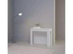 Consola|Ityhome Mesa consola extensível 90x42/290cm Cayman cinza branca Branco