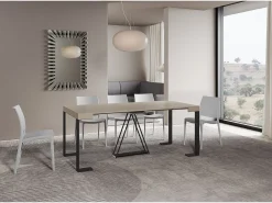 Consola|Ityhome Mesa consola extensível 90x40/300cm Zamat caxemira quadro antracite Cinzento