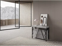 Sale Ityhome Mesa consola extensível 90x40/300cm Aceres cimento quadro antracite Cinzento