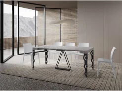 Sale Ityhome Mesa consola extensível 90x40/300cm Aceres cimento quadro antracite Cinzento