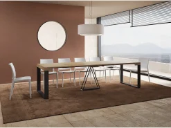 Ityhome Mesa consola extensível 90x40/300cm Sketa carvalho natural quadro antracite^ Consola