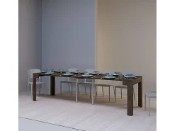 Ityhome Mesa consola extensível 90x42/290cm Cayman nogueira Castanho