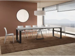 Clearance Ityhome Mesa consola extensível 90x40/300cm Sketa cimento quadro antracite Cinzento