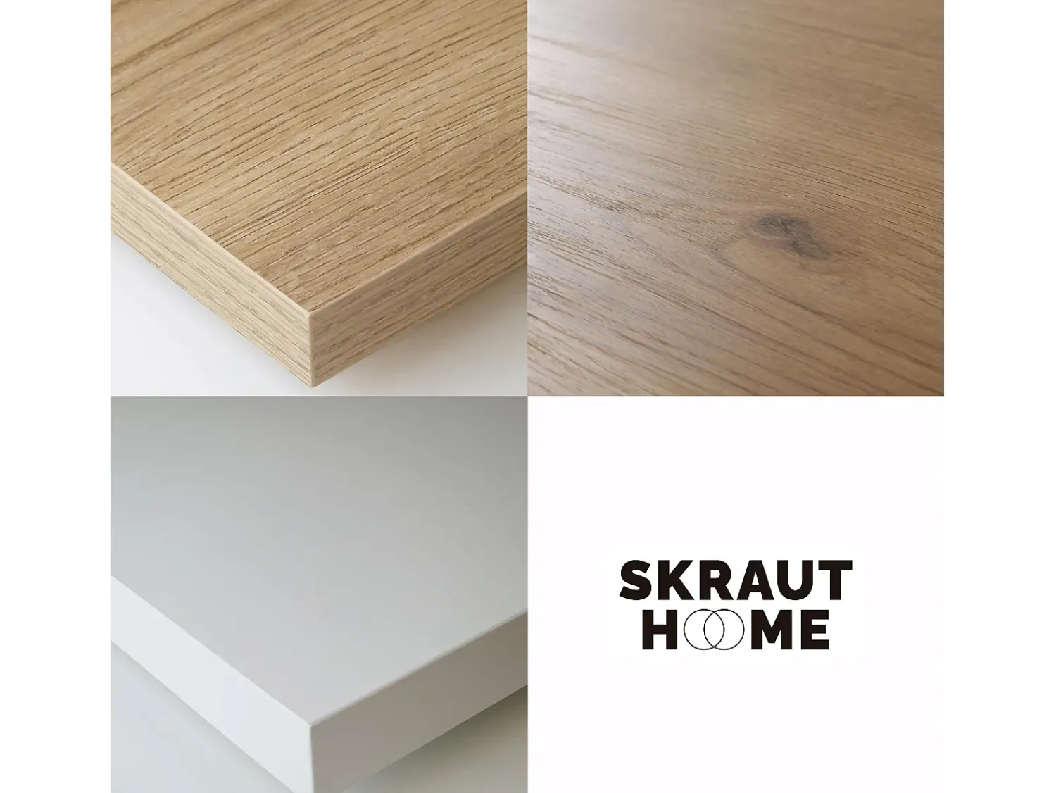 Consola*Skraut Home Mesa Consola Extensível, 160x90x73cm, Para 8 pessoas, Pés de madeira, Carvahlo e branco Natural claro