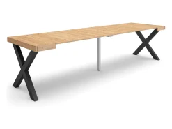 Sale Skraut Home Mesa Consola Extensível, 302x90x73cm, Para 14 pessoas, Pés de madeira, Carvahlo Natural claro
