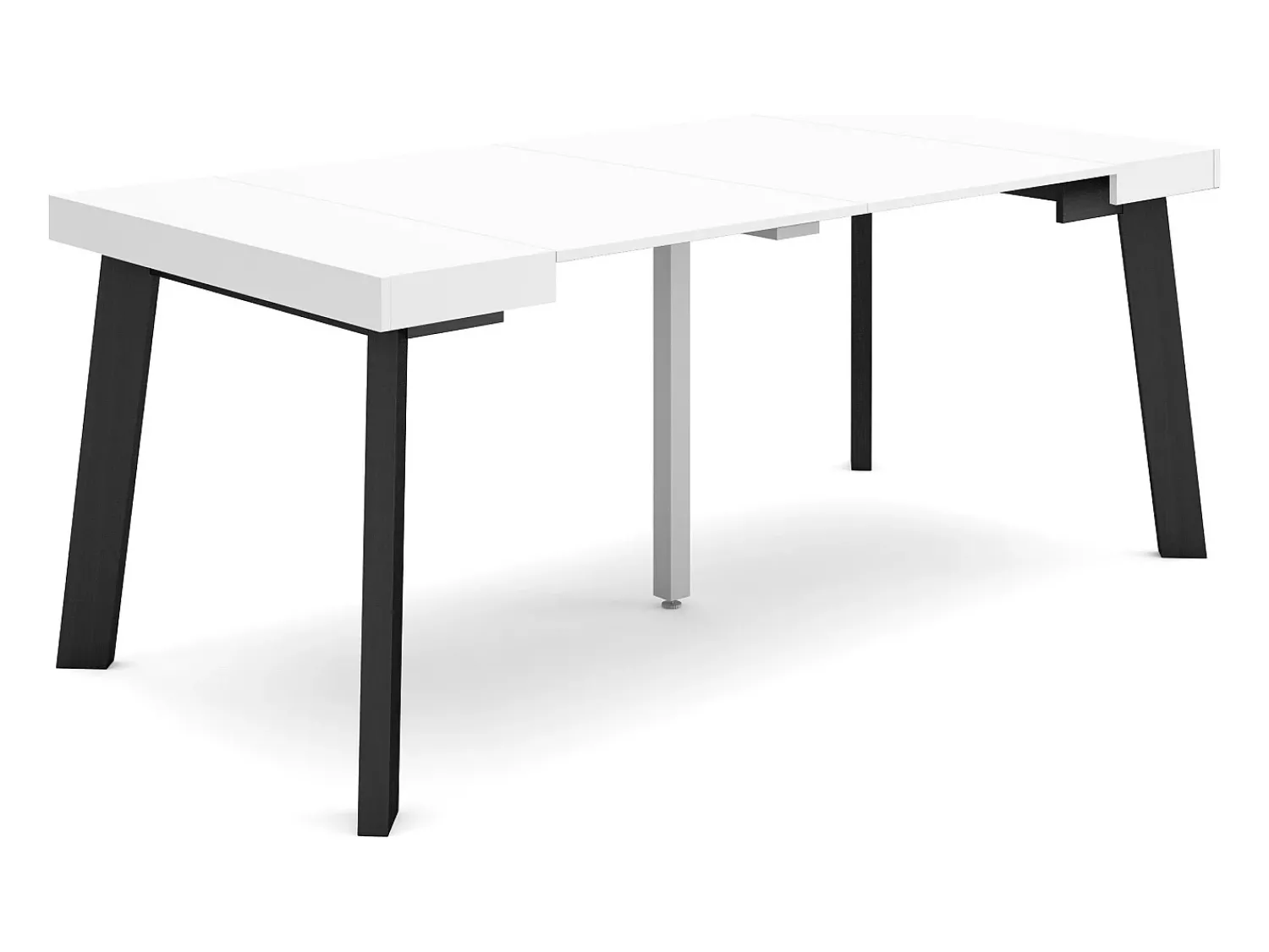 Skraut Home Mesa Consola Extensível, 180x90x73cm, Para 8 pessoas, Pés de madeira, e preto^ Consola