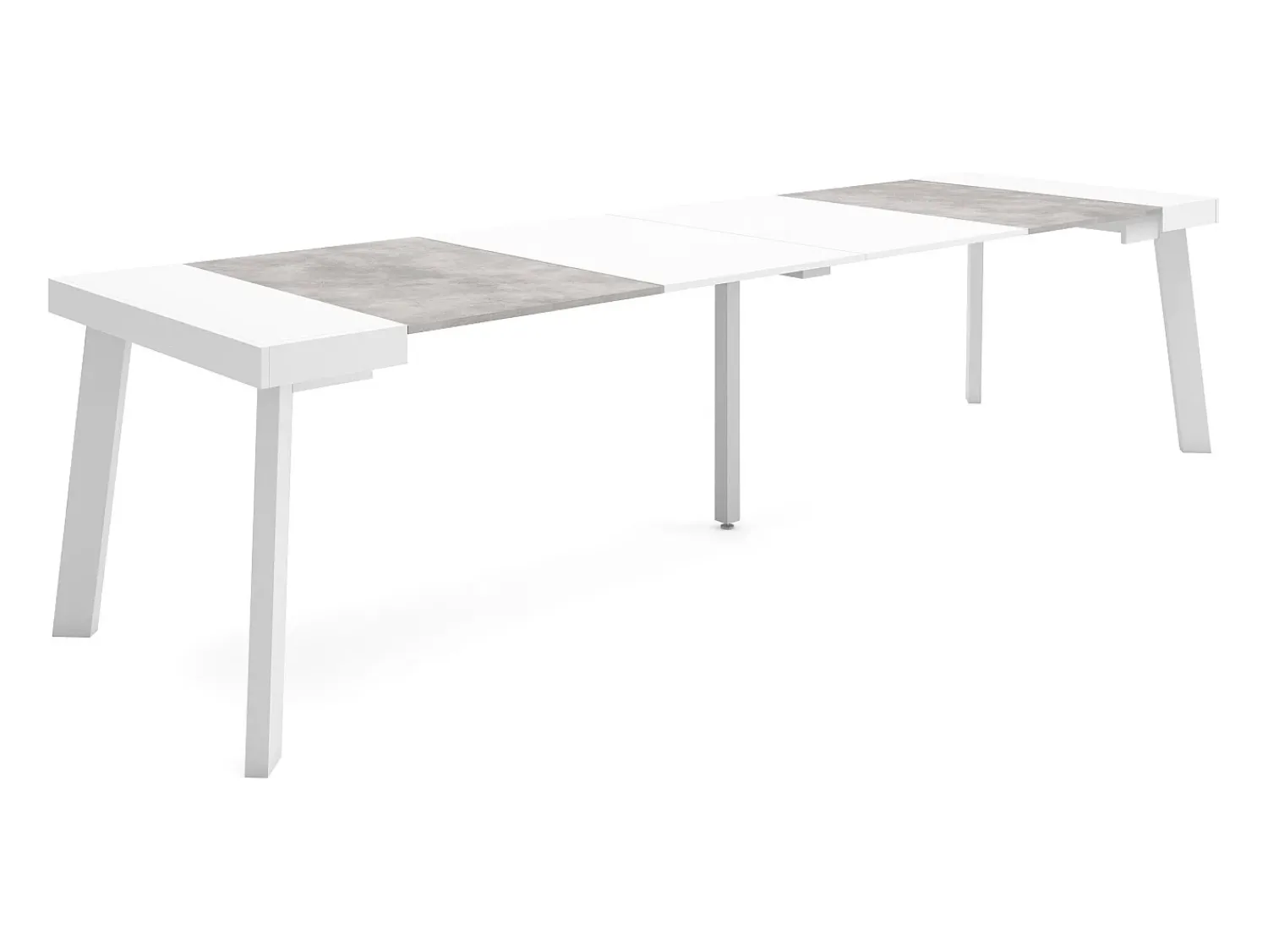 Sale Skraut Home Mesa Consola Extensível, 302x90x73cm, Para 14 pessoas, Pés de madeira, e cinzento Branco