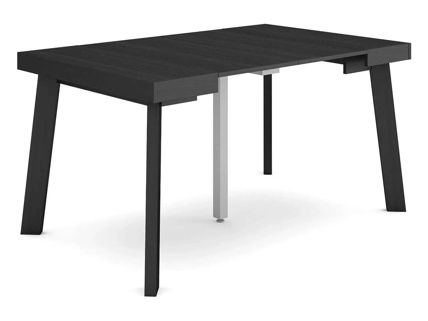 Consola|Skraut Home Mesa Consola Extensível, 140x90x73cm, Para 6 pessoas, Pés de madeira, Preto