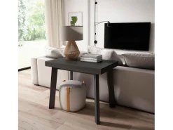 Consola|Skraut Home Mesa Consola Extensível, 140x90x73cm, Para 6 pessoas, Pés de madeira, Preto