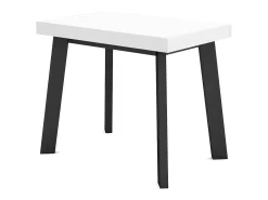Consola*Skraut Home Mesa Consola Extensível, 262x90x73cm, Para 12 pessoas, Pés de madeira, Branco