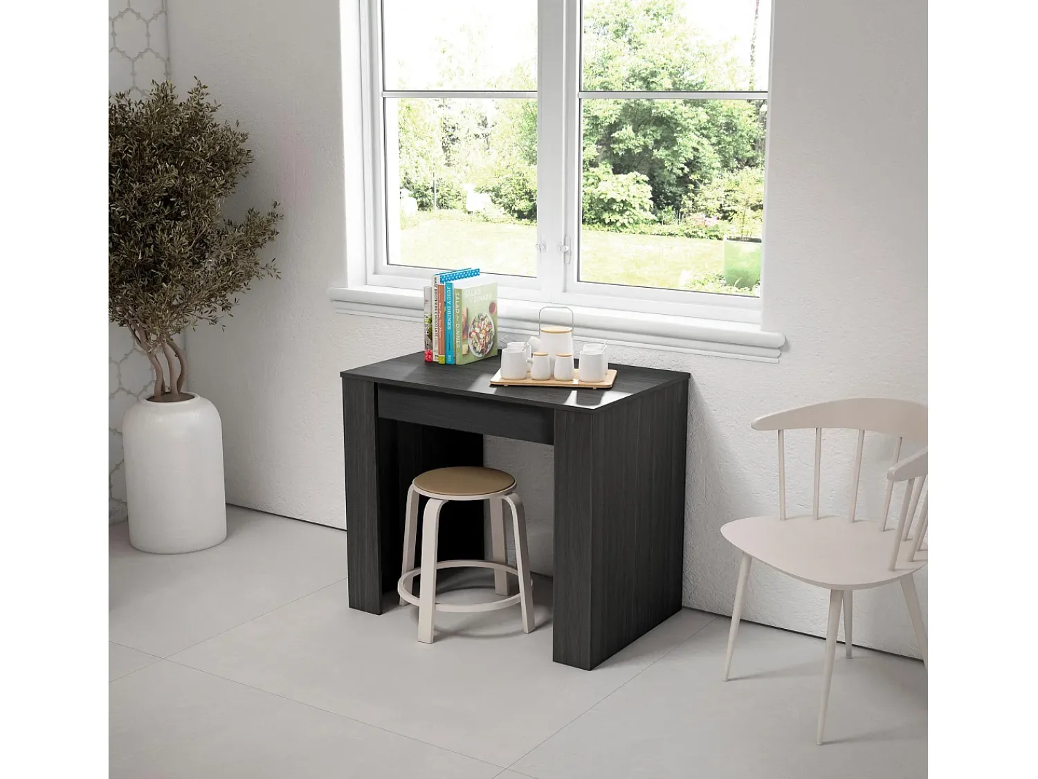 Skraut Home Mesa Consola Extensível, 302x90x77cm, Para 14 pessoas, Mesa de Jantar,^ Consola