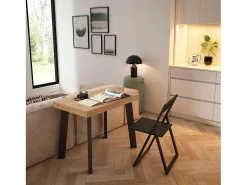 Skraut Home Mesa Consola Extensível, 262x90x73cm, Para 12 pessoas, Pés de madeira, Carvahlo^ Consola
