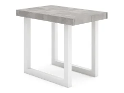 Best Skraut Home Mesa Consola Extensível, 262x90x73cm, Para 12 pessoas, Pés de madeira, Cimento Cinzento