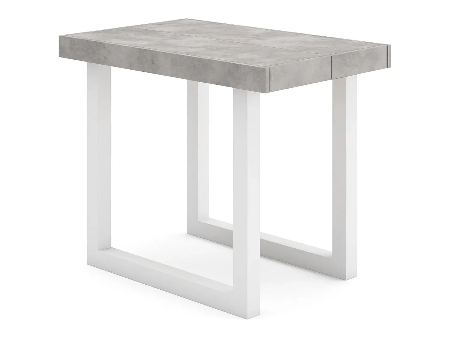Best Skraut Home Mesa Consola Extensível, 262x90x73cm, Para 12 pessoas, Pés de madeira, Cimento Cinzento