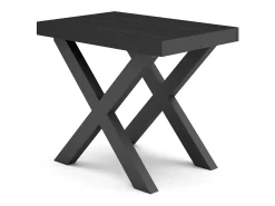 Consola|Skraut Home Mesa Consola Extensível, 222x90x73cm, Para 10 pessoas, Pés de madeira, Preto