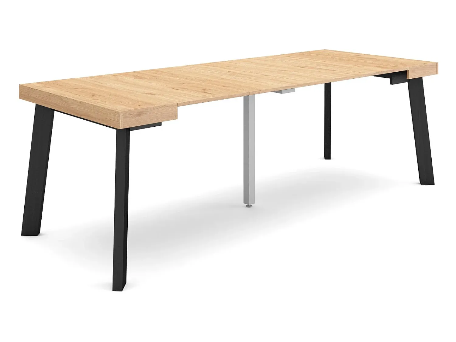 Skraut Home Mesa Consola Extensível, 222x90x73cm, Para 10 pessoas, Pés de madeira, Carvahlo^ Consola