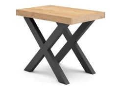 Skraut Home Mesa Consola Extensível, 222x90x73cm, Para 10 pessoas, Pés de madeira, Carvahlo^ Consola