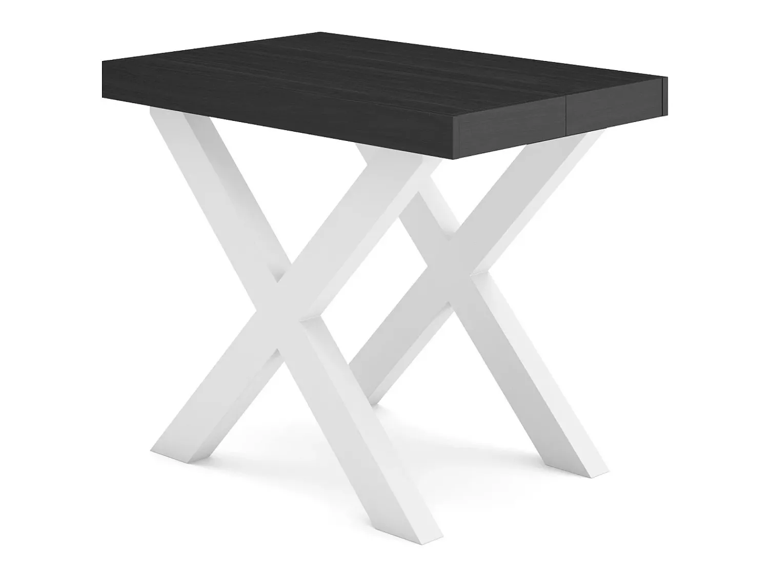 Consola|Skraut Home Mesa Consola Extensível, 262x90x73cm, Para 12 pessoas, Pés de madeira, Preto