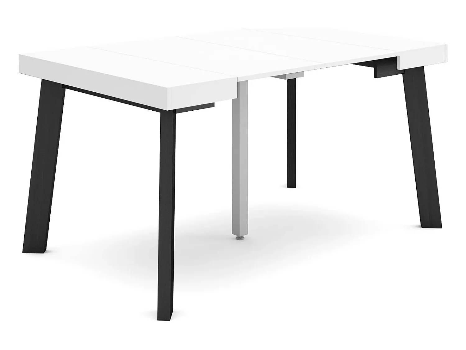 Skraut Home Mesa Consola Extensível, 140x90x73cm, Para 6 pessoas, Pés de madeira, Branco