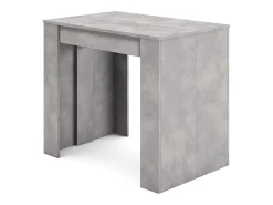 Consola*Skraut Home Mesa Consola Extensível, 302x90x77cm, Para 14 pessoas, Mesa de Jantar, Cimento Cinzento