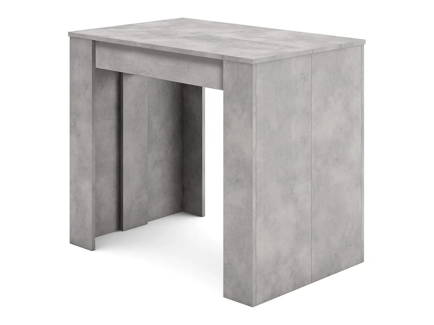 Consola*Skraut Home Mesa Consola Extensível, 302x90x77cm, Para 14 pessoas, Mesa de Jantar, Cimento Cinzento