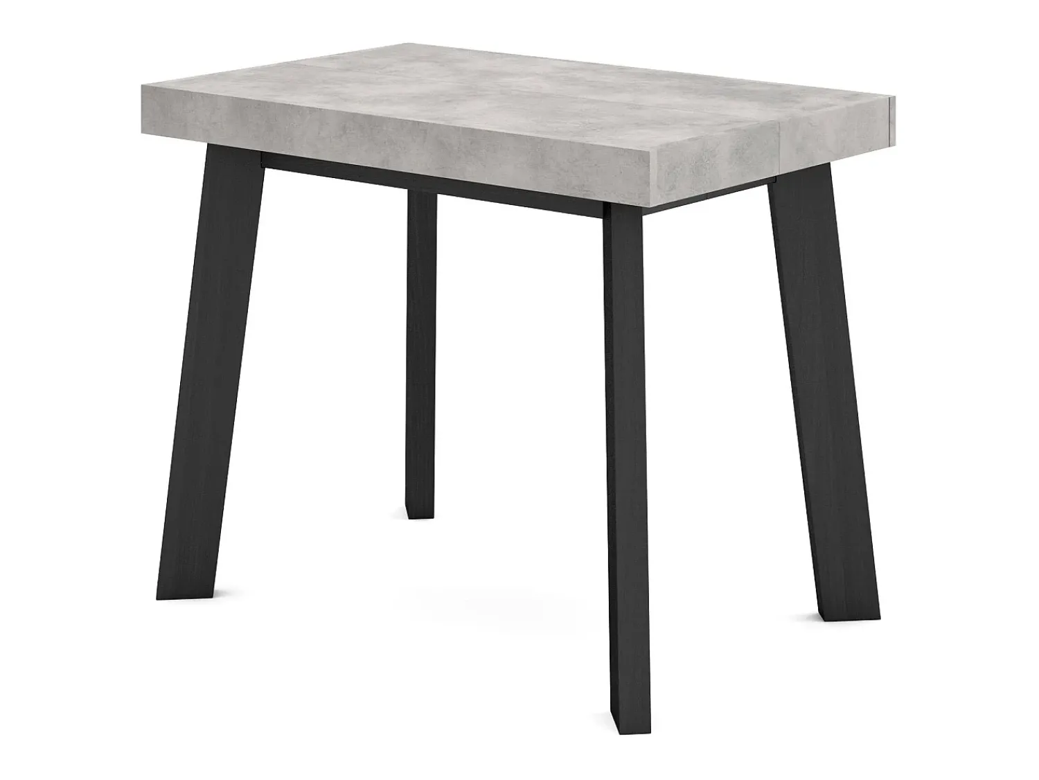Consola*Skraut Home Mesa Consola Extensível, 302x90x73cm, Para 14 pessoas, Pés de madeira, Cimento Cinzento
