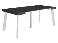 Skraut Home Mesa Consola Extensível, 180x90x73cm, Para 8 pessoas, Pés de madeira,^ Consola