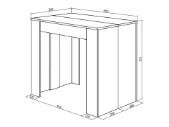 Consola*Skraut Home Mesa Consola Extensível, 302x90x77cm, Para 14 pessoas, Mesa de Jantar, Branco