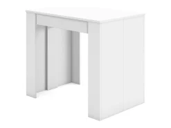 Consola*Skraut Home Mesa Consola Extensível, 302x90x77cm, Para 14 pessoas, Mesa de Jantar, Branco