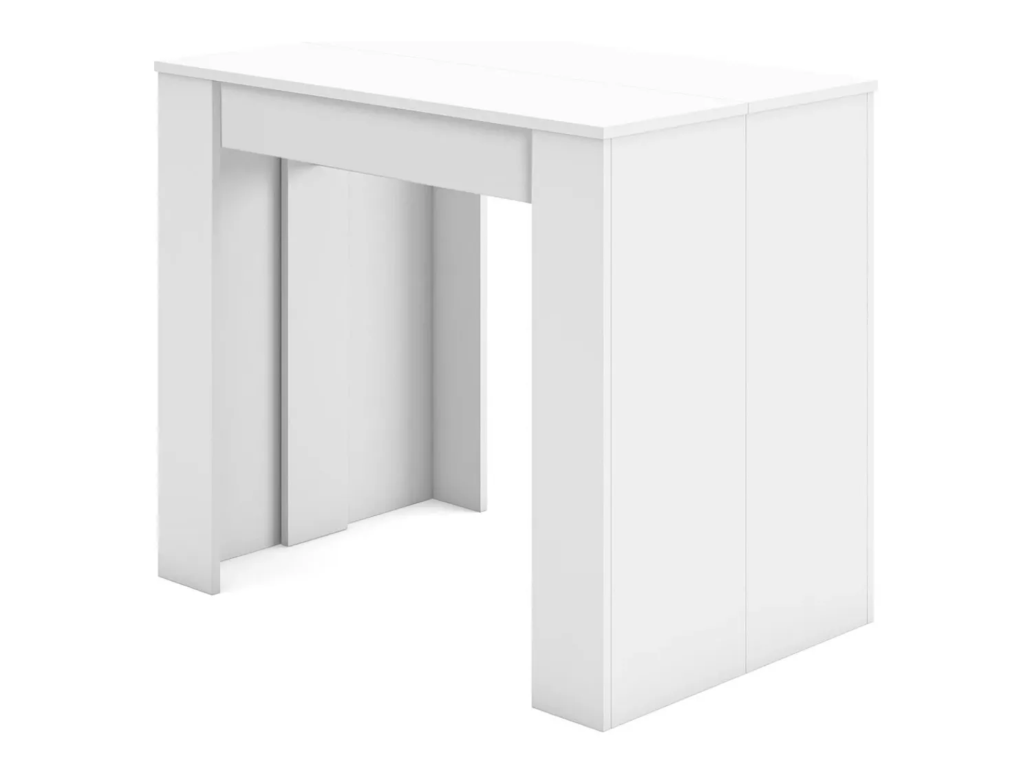 Consola*Skraut Home Mesa Consola Extensível, 302x90x77cm, Para 14 pessoas, Mesa de Jantar, Branco