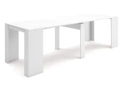Clearance Skraut Home Mesa Consola Extensível, 262x90x77cm, Para 12 pessoas, Mesa de Jantar, Branco