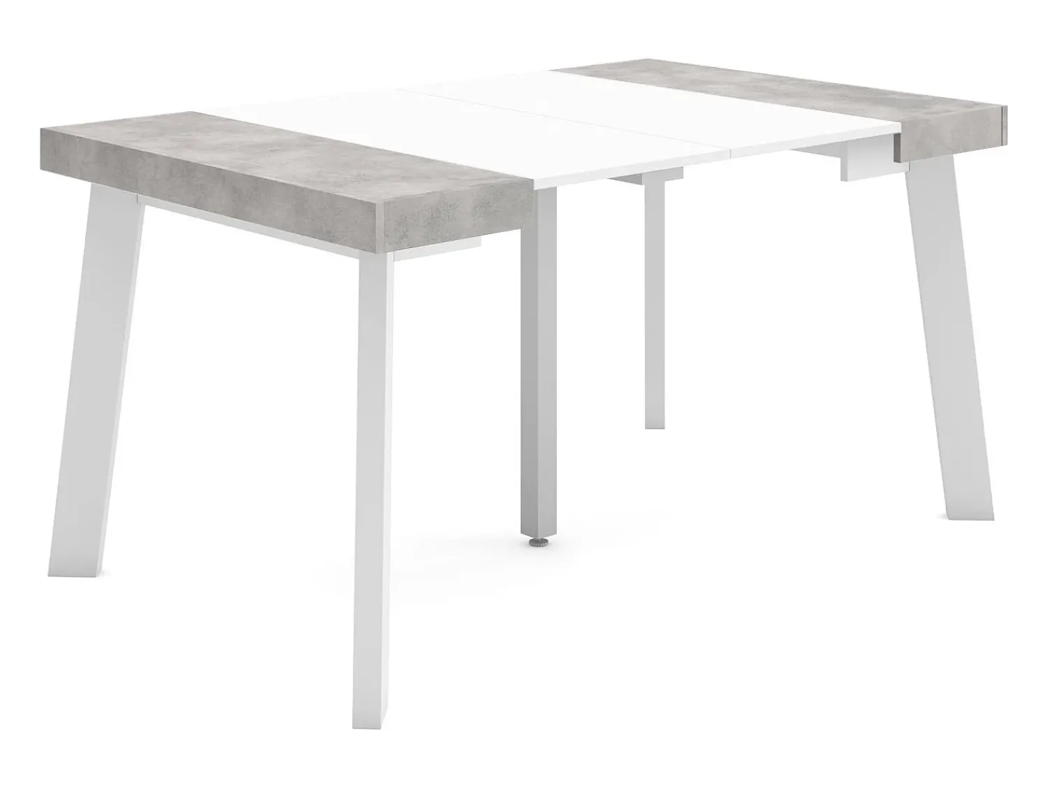 Consola|Skraut Home Mesa Consola Extensível, 140x90x73cm, Para 6 pessoas, Pés de madeira, e cinzento Branco