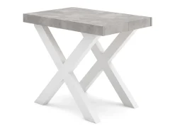 Consola*Skraut Home Mesa Consola Extensível, 302x90x73cm, Para 14 pessoas, Pés de madeira, Cimento Cinzento