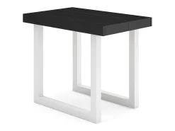 Consola*Skraut Home Mesa Consola Extensível, 222x90x73cm, Para 10 pessoas, Pés de madeira, Preto