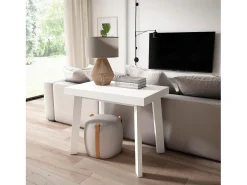 Skraut Home Mesa Consola Extensível, 160x90x73cm, Para 8 pessoas, Pés de madeira,^ Consola