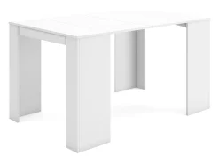 Consola*Skraut Home Mesa Consola Extensível, 140x90x77cm, Para 6 pessoas, Mesa de Jantar, Branco
