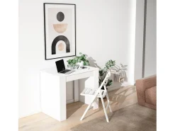 Consola*Skraut Home Mesa Consola Extensível, 140x90x77cm, Para 6 pessoas, Mesa de Jantar, Branco