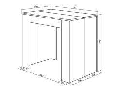 Consola*Skraut Home Mesa Consola Extensível, 140x90x77cm, Para 6 pessoas, Mesa de Jantar, Branco