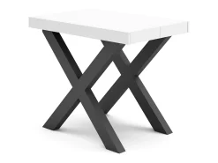 Consola|Skraut Home Mesa Consola Extensível, 222x90x73cm, Para 10 pessoas, Pés de madeira, Branco