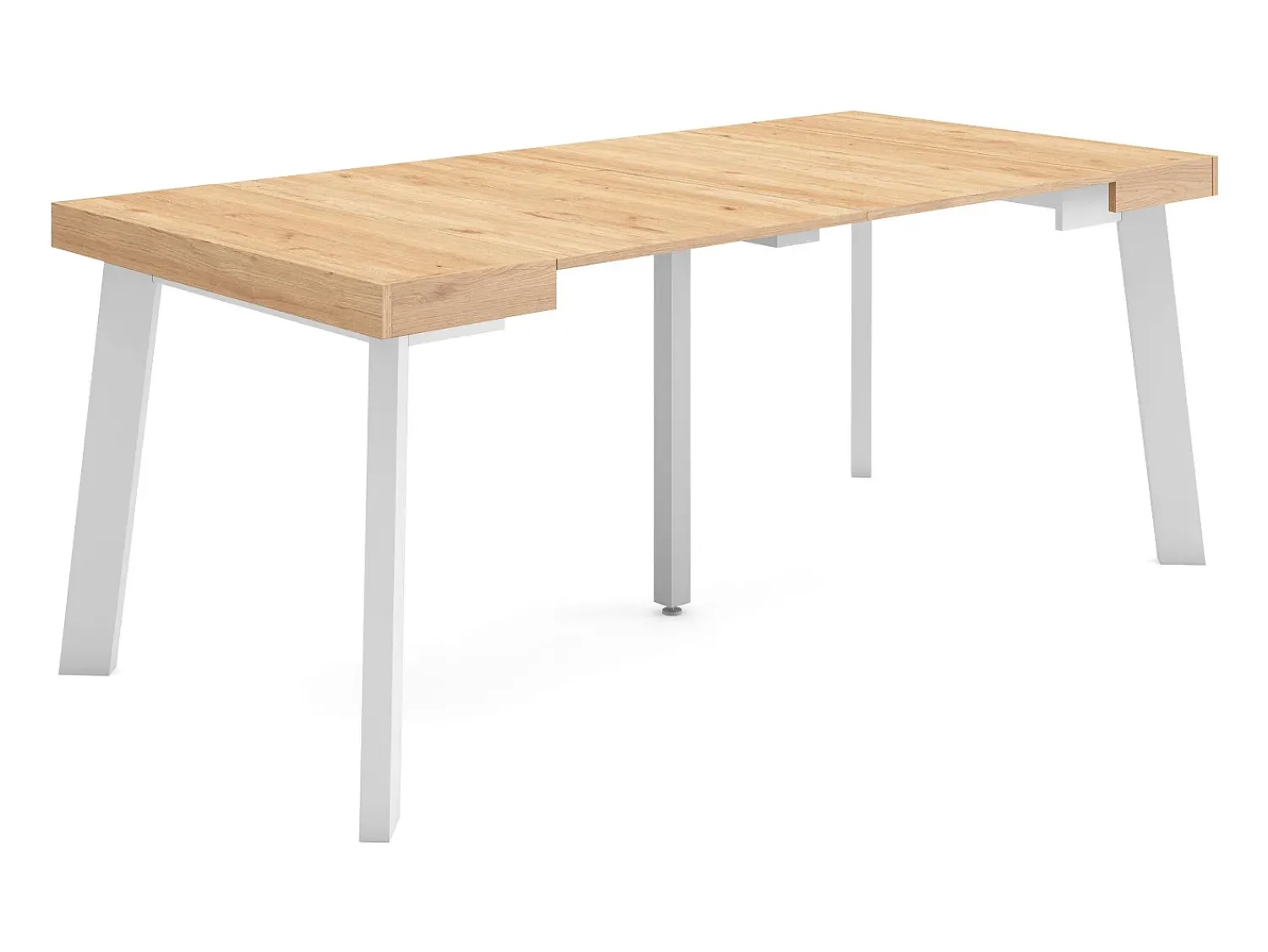 Consola*Skraut Home Mesa Consola Extensível, 180x90x73cm, Para 8 pessoas, Pés de madeira, Carvahlo Natural claro
