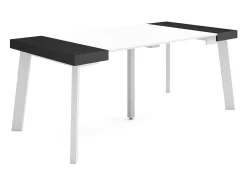 Skraut Home Mesa Consola Extensível, 180x90x73cm, Para 8 pessoas, Pés de madeira, e preto^ Consola