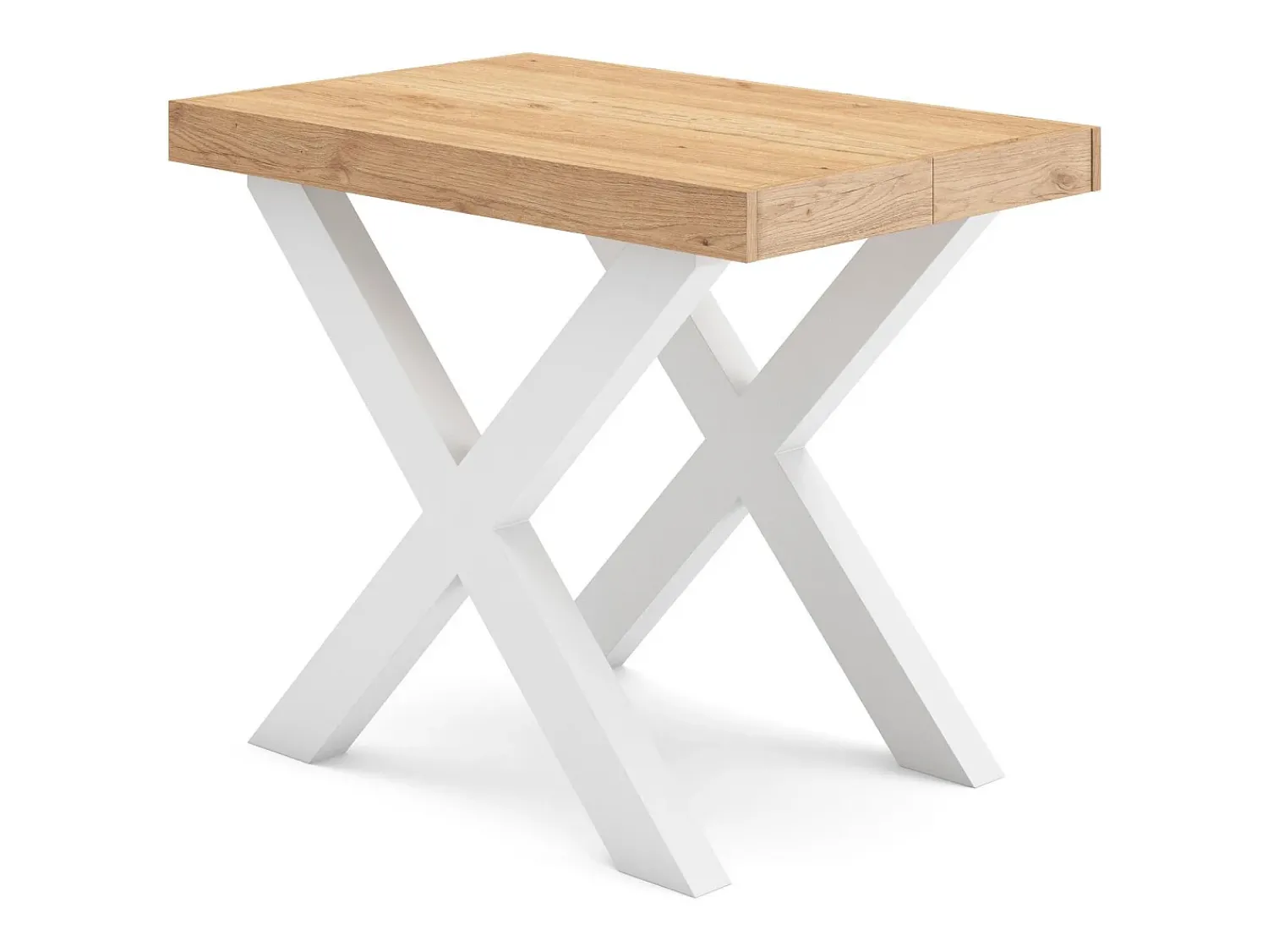 New Skraut Home Mesa Consola Extensível, 302x90x73cm, Para 14 pessoas, Pés de madeira, Carvahlo Natural claro