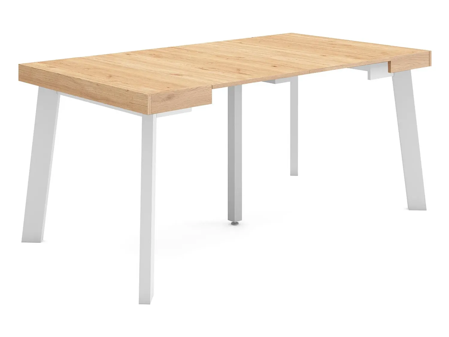 Online Skraut Home Mesa Consola Extensível, 160x90x73cm, Para 8 pessoas, Pés de madeira, Carvahlo Natural claro
